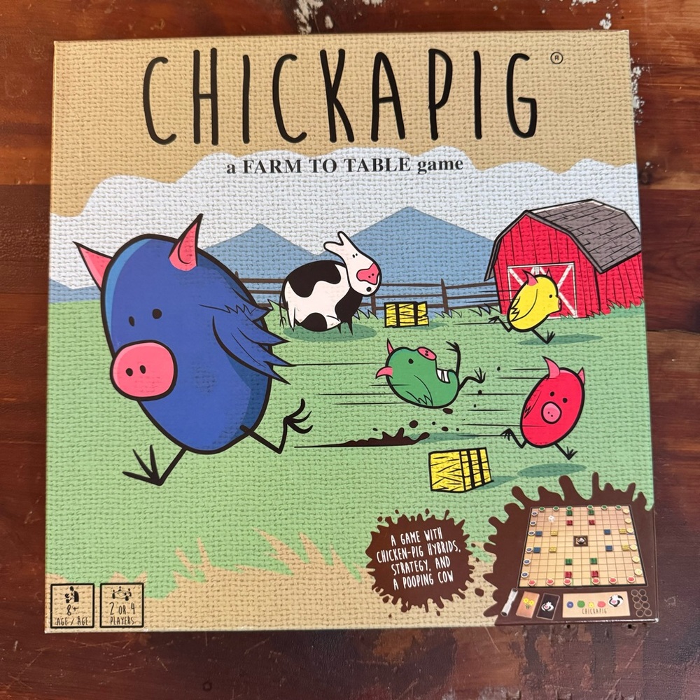 Chickapig Boardgame Family Fun Game Night. New Fun Kids Ages 8+ and up